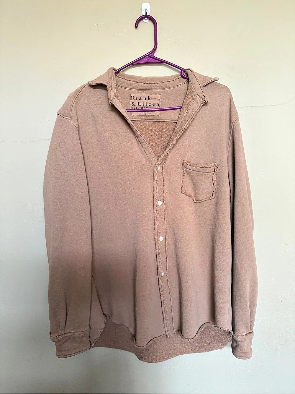Frank & Eileen Taupe/Tan Relaxed Terry Button-Up